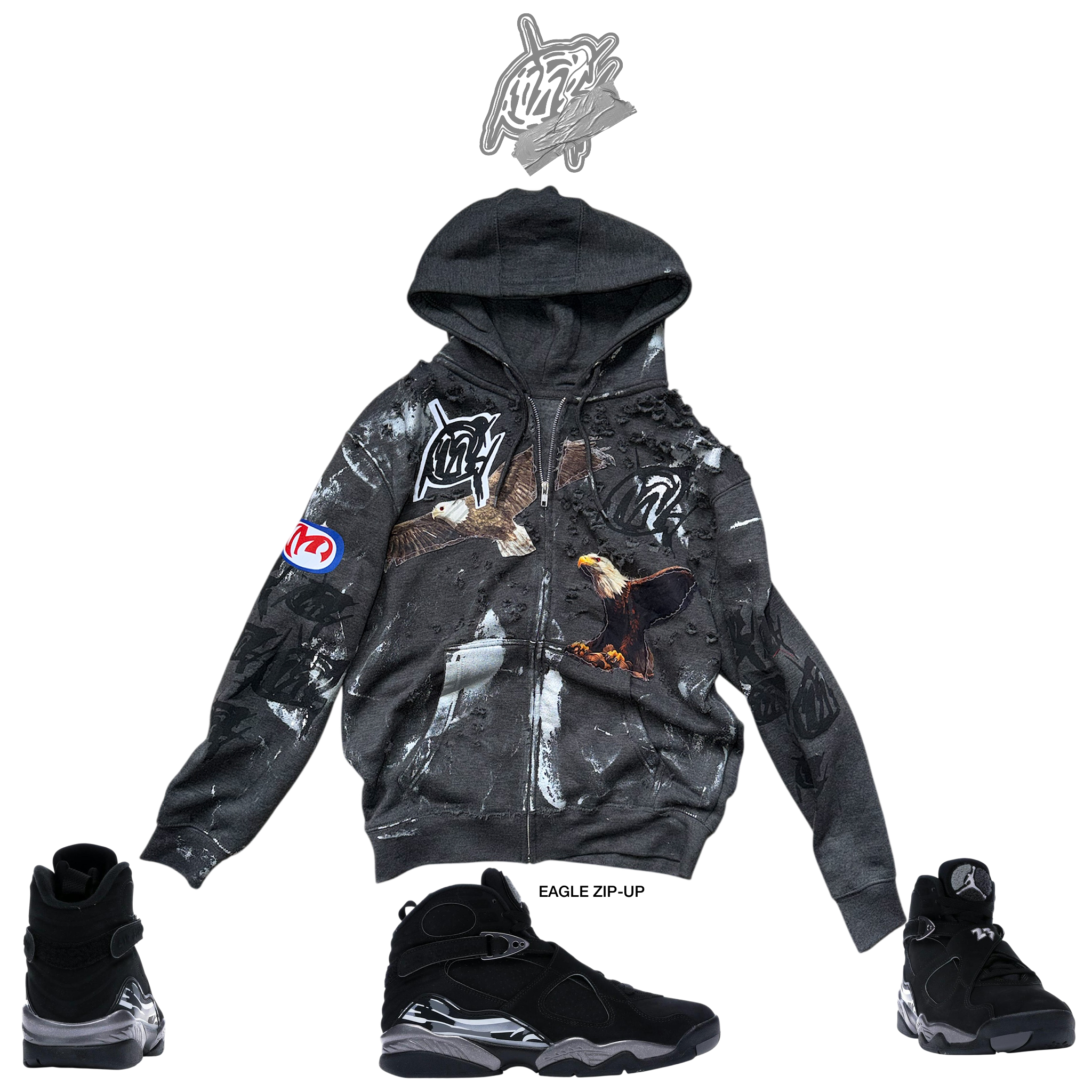 Charcoal eagle Zip-Up ( only 1 made)